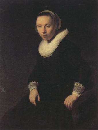 REMBRANDT Harmenszoon van Rijn Portrait of a young woman seted, (mk330 oil painting image